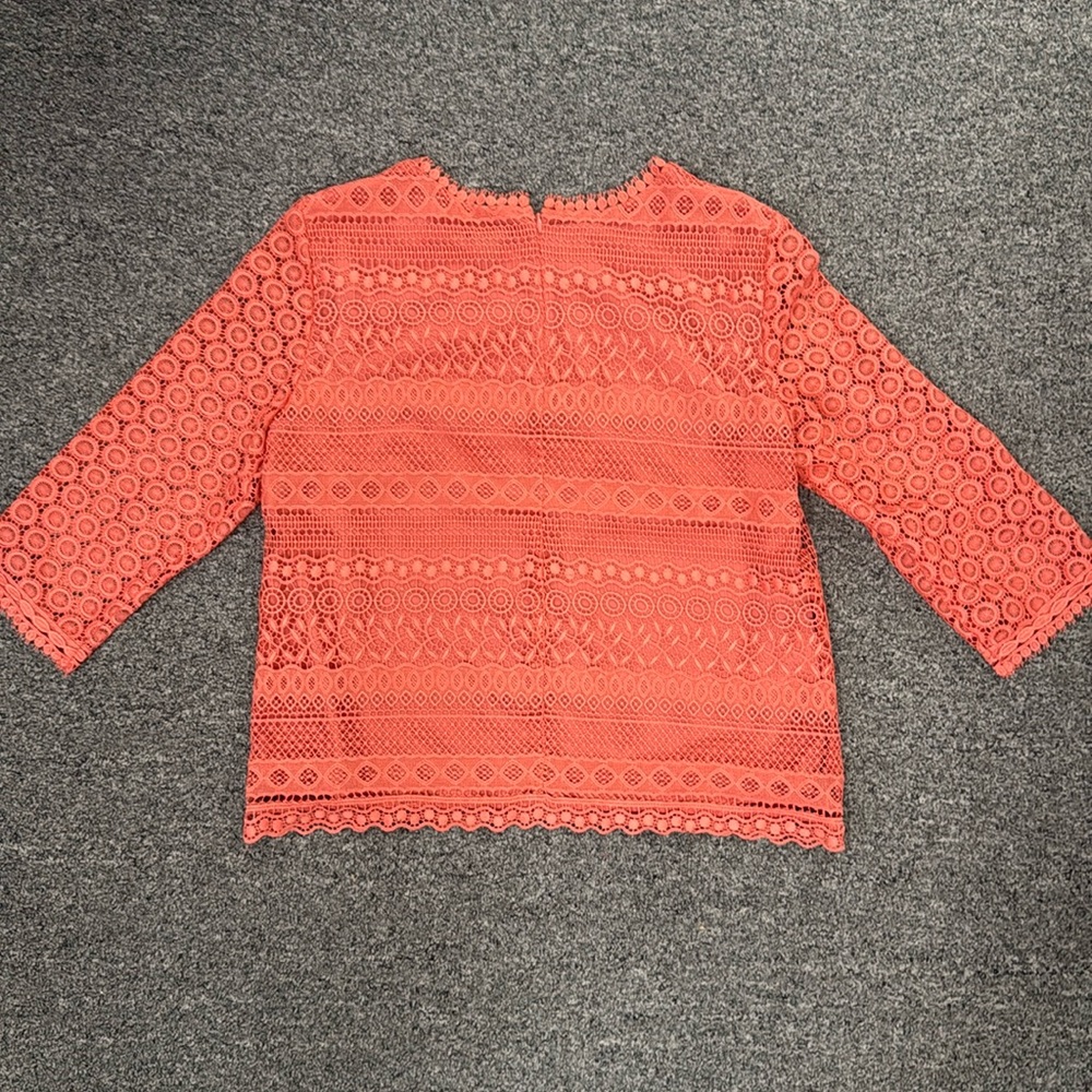 Coral Lace Ann Taylor Blouse